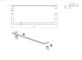Вешалка для полотенец Wonzon & Woghand WW-V2101-MB чёрный матовый
